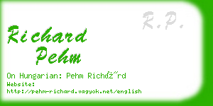 richard pehm business card